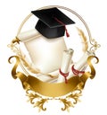 Graduation diploma or certificate realistic vector Royalty Free Stock Photo