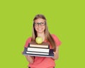 College student charged with books Royalty Free Stock Photo