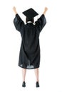 College student girl wearing graduation clothing Royalty Free Stock Photo