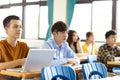 College student  studying in  classroom Royalty Free Stock Photo