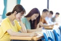 College student  studying in  classroom Royalty Free Stock Photo