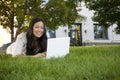 College student studying on Laptop Royalty Free Stock Photo