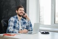 College student using his laptop computer Royalty Free Stock Photo