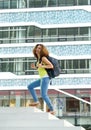 College student walking on campus Royalty Free Stock Photo