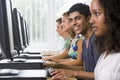 College students in a computer lab Royalty Free Stock Photo