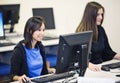 College students in a computer lab Royalty Free Stock Photo