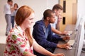 College Students Using Computers On Media Studies Course Royalty Free Stock Photo