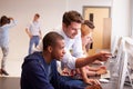 College Students Using Computers On Media Studies Course Royalty Free Stock Photo