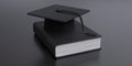 College studies. University and high school student Graduation cap on a book Royalty Free Stock Photo