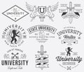 College and University badges Black