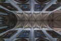 Collegiale Notre-Dame de Dole, interior of the Dole Cathedral, ancient buildings in Dole, France Royalty Free Stock Photo