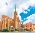 Collegiate Church of Holy Cross and St. Bartholomew catholic church, Wroclaw, Poland Royalty Free Stock Photo