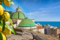 Church in Maiori on Amalfi coast in province of Salerno, Campania, Italy