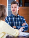 Collegues working with documents together Royalty Free Stock Photo