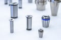 Collet chuck  tool collets set many tye ,CNC machine Royalty Free Stock Photo