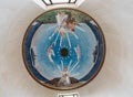 Interior view of the multi-confessional chapel ceiling mosaic in the American Cemetery at Omaha Beach