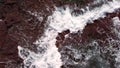 Colliding waves in the centre of the frame drone footage.