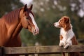 Collie dog horse day. Generate Ai Royalty Free Stock Photo