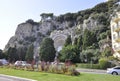 Colline du Chateau with the Monument Morts aux Rauba- Capeu carved from Nice on French Riviera Royalty Free Stock Photo