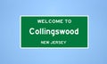 Collingswood, New Jersey city limit sign. Town sign from the USA