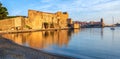 Collioure, France, Royal castle and Old town panorama Royalty Free Stock Photo