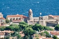 Collioure in front of a choppy sea Royalty Free Stock Photo