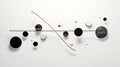 Collision of abstract objects in space. Abstract scene of various colliding objects. A dynamic composition of spheres and plasticy Royalty Free Stock Photo