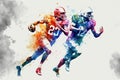 American Football Players during Super Bowl Game. generative ai illustration Royalty Free Stock Photo