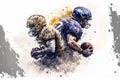 American Football Players during Super Bowl Game. generative ai illustration Royalty Free Stock Photo