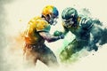 American Football Players during Super Bowl Game. generative ai illustration Royalty Free Stock Photo