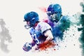 American Football Players during Super Bowl Game. generative ai illustration Royalty Free Stock Photo