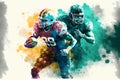 American Football Players during Super Bowl Game. generative ai illustration Royalty Free Stock Photo