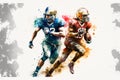 American Football Players during Super Bowl Game. generative ai illustration Royalty Free Stock Photo