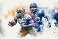 American Football Players during Super Bowl Game. generative ai illustration Royalty Free Stock Photo