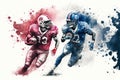 American Football Players during Super Bowl Game. generative ai illustration Royalty Free Stock Photo