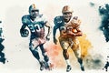 American Football Players during Super Bowl Game. generative ai illustration Royalty Free Stock Photo