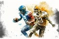 American Football Players during Super Bowl Game. generative ai illustration Royalty Free Stock Photo