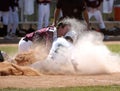 Collision At Homeplate High School Baseball Action Royalty Free Stock Photo