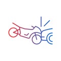 Collision with motorcycle gradient linear vector icon