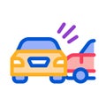 Collision of two cars icon vector outline illustration