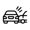 Collision of two cars icon vector outline illustration