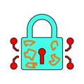 Collocation, rust icon. Colorful vector graphics
