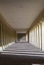 Collonades, archway, corridor at the historic, public Favorite castle Foerch