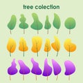collorfull tree collection pack Royalty Free Stock Photo