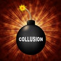 Collusion Report Bomb Showing Russian Conspiracy Or Criminal Collaboration 3d Illustration