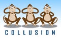 Collusion Report Monkeys Showing Russian Conspiracy Or Criminal Collaboration 3d Illustration