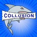 Collusion Report Shark Showing Russian Conspiracy Or Criminal Collaboration 3d Illustration