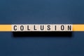 Collusion word concept on cubes Royalty Free Stock Photo