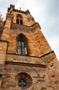 Colmar in Alsace, France. Collegiate Church of San Martino, one of the symbols of the city on the canals. Royalty Free Stock Photo