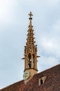 Colmar in Alsace, France. Collegiate Church of San Martino, one of the symbols of the city on the canals. Royalty Free Stock Photo